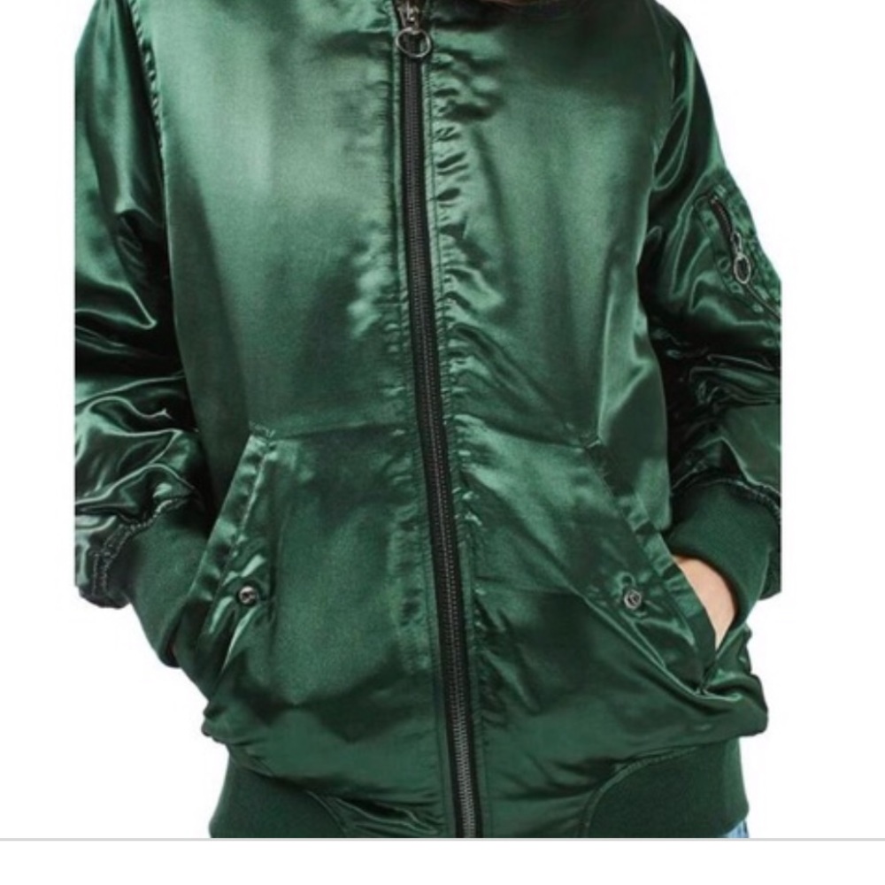 TOPSHOP SATIN BOMBER JACKET